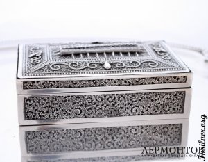 Шкатулка ажурная. Серебро 800. Франция