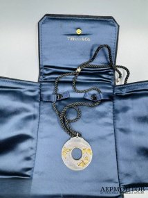 Кулон «Бабочки» на шёлковом шнуре. Золото 750, серебро 925, Tiffany & Co., США