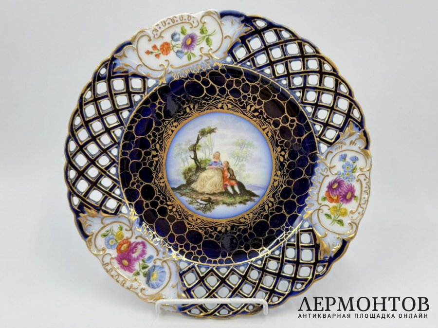 Тарелки Галантные сцены. Франция, Sevres, 19 век. Фарфор, роспись.