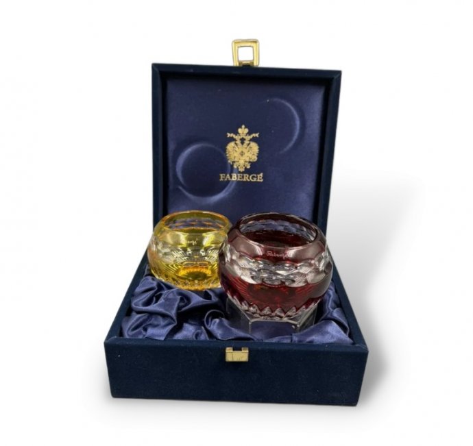 Парные подсвечники «Nadya». Цветной хрусталь, Faberge