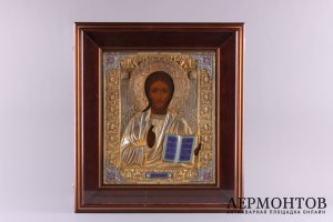 Икона "Иисус Вседержитель". Россия, конец 19 в. Дерево, левкас, темпера.
