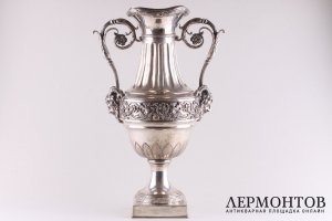 Большая ваза в стиле ампир. Серебро 800 пробы. Италия, Милан, сер. XIX в.
