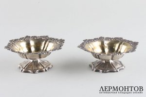 Солонки.Серебро 84 пробы, золочение. Российская империя, 1858 год.