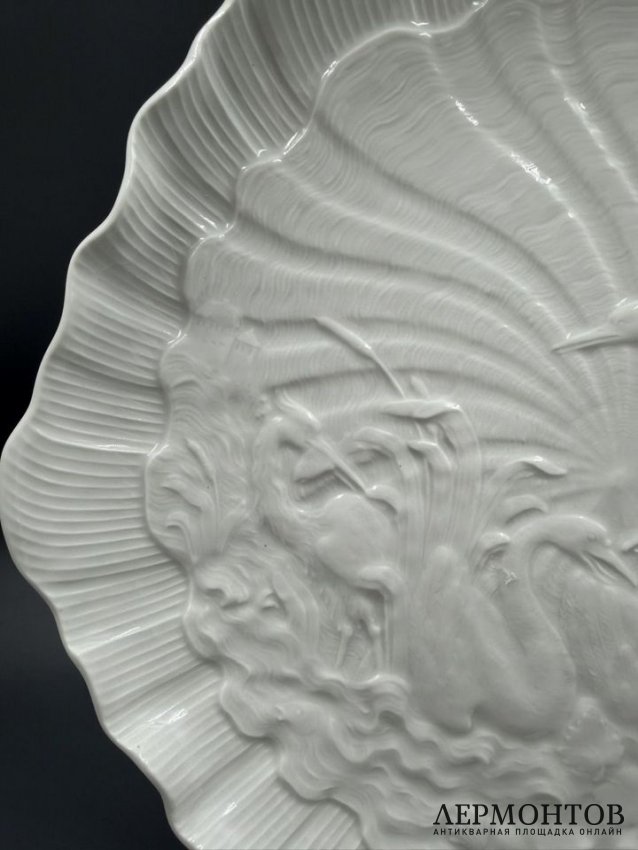 Блюдо для торта из «Лебединого сервиза», 30 × 28 см. Фарфор, Meissen, Германия