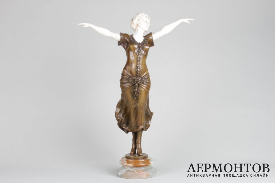 Скульптура Танцовщица в стиле Ар Деко. Франция, Париж, авт. T. Lemoyne, 1920-е гг. 