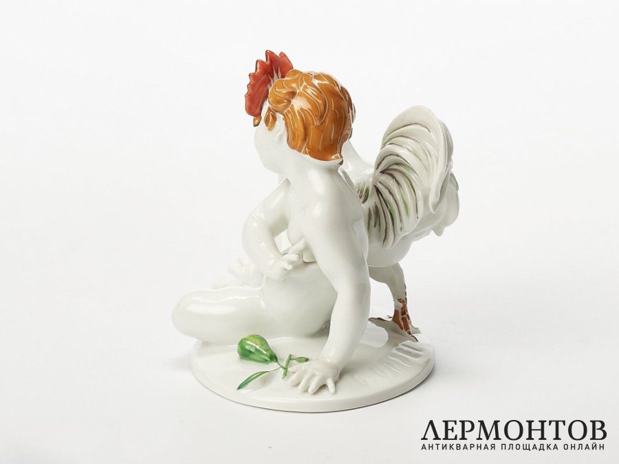 Статуэтка «Путти с петухом». Фарфор, Rosenthal, Германия, 1924 год