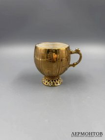 Кофейная пара с цировкой. Фарфор, золочение, Товарищество Кузнецова, Россия, до 1917