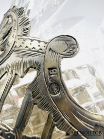 Подстаканник в неорусском стиле со стаканом. Серебро 84 пробы, мастер МВ, Россия, 1899–1908 годы