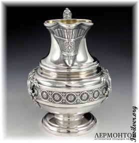 Чайный сервиз с подносом. Серебро 950. Франция