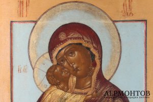 Икона Богоматерь Владимирская. Россия, Палех, нач. 19 в. Дерево, левкас, темпера.