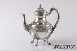 Чайный и кофейный сервиз Vaguer. Серебро 950 пробы. Франция