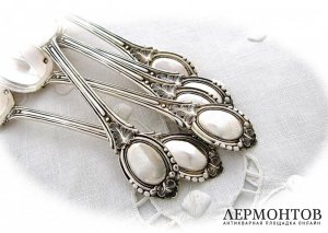 Чайный набор с щипцами. Серебро 950. Франция