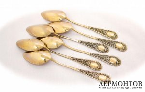 Набор чайных ложек. Серебро 950. Франция