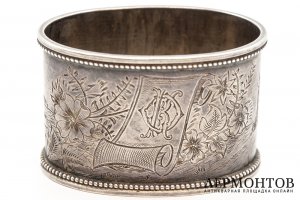 Кольцо для салфеток Тройка. Российская Империя, мастер Василий Кангин, кон. 19 в.