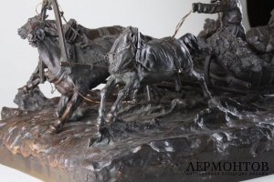 Скульптура Разъезжая тройка. Бронза. По модели В.Я.Грачева. 
