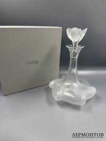 Декантер с пробкой-цветком. Хрусталь, Lalique, Франция, 20 век