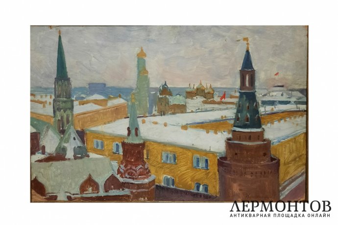 Картина Московский Кремль.  СССР, Е.В. Каменецкая, 1960 г.