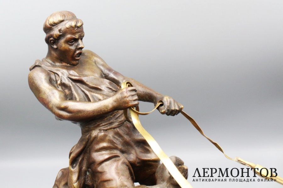 Скульптура Римская колесница с возничим.  Франция, Париж, Lecourtier, 19 в. Бронза.