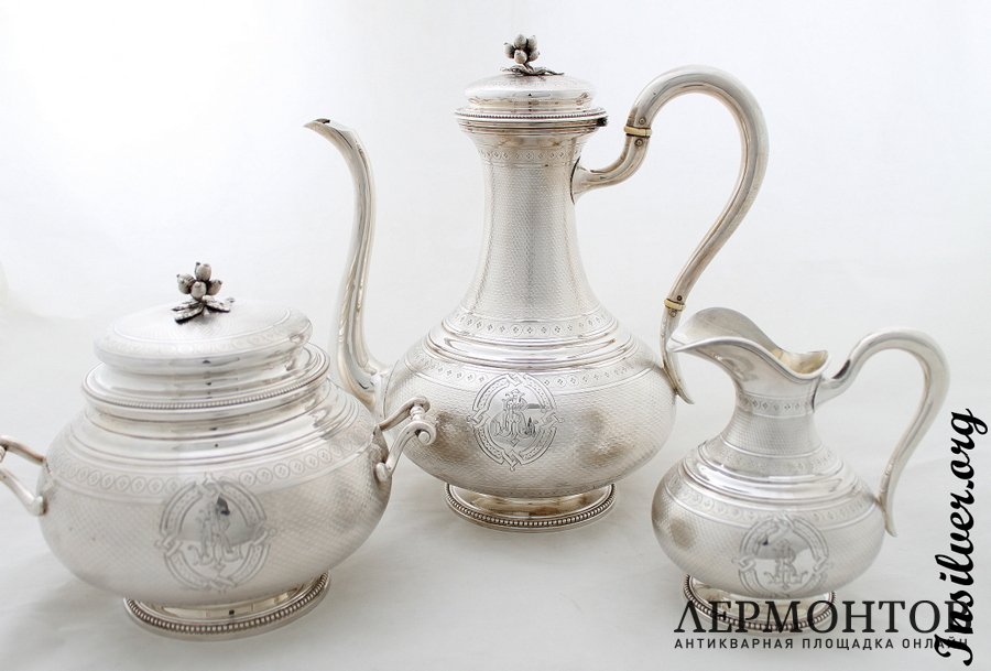 Кофейный сервиз Harleux. Серебро 950. Франция