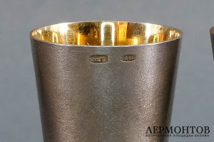 6 рюмок Земляника. Серебро 875 пр. СССР, 1960-70е гг. 