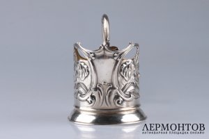 Подстаканник в стиле модерн. Слоны. СССР, 1953-1955-е гг. Серебро 875.