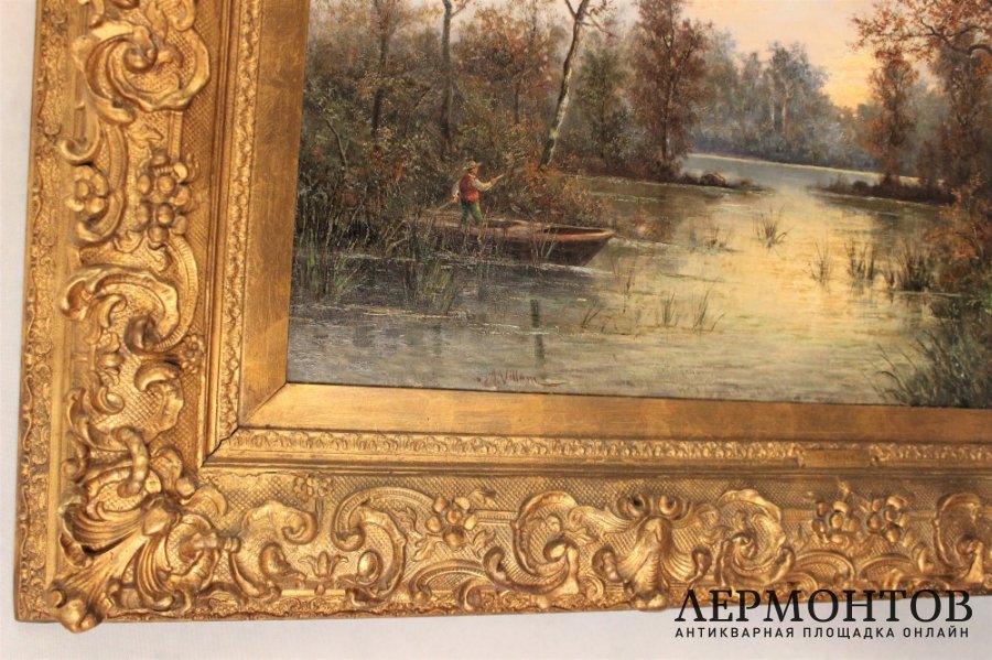 Картина. Осенний пейзаж. A. Villem. Холст, масло. Европа