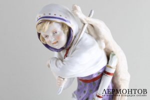 Статуэтка Маленькая охотница. Фарфор, роспись. Германия, фабрика Карла Энса, 1900-19
