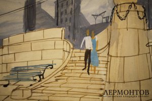Картина Ромадин М.Н. Эскиз к фильму Застава Ильича. 1960-е годы.