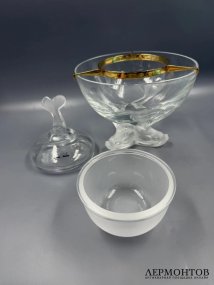 Икорница «Igor». Хрусталь, позолоченный металл, Lalique, Франция