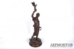 Скульптура Соколиная охота. Франция, Париж, автор модели P.-J. Mene. 2 пол. 19 в. Бронза.