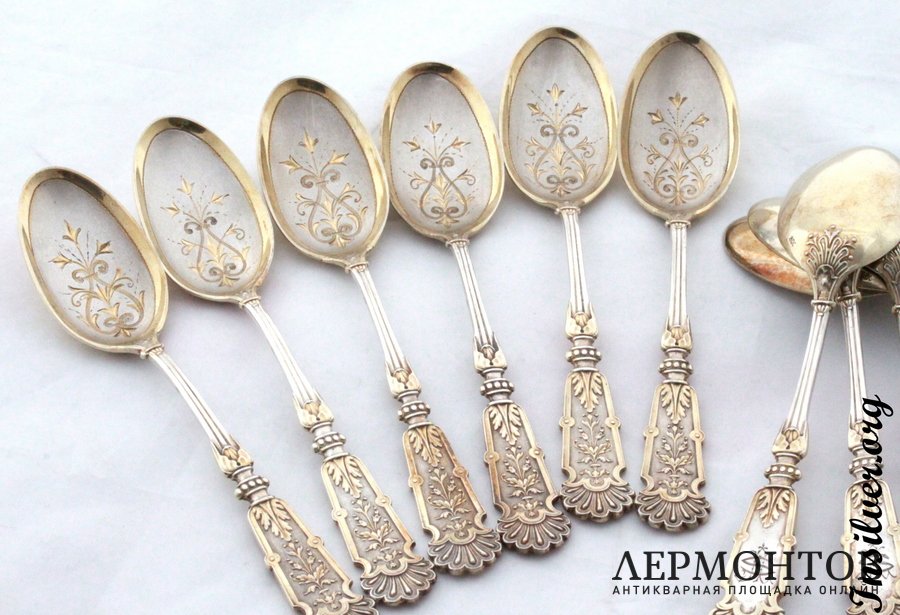 Набор чайных ложек. Серебро 800. Германия
