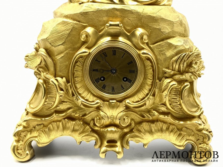 Каминные часы Дамы. Франция, Париж, 1840-е гг. Бронза, золочение. 