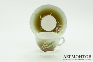 Чайная пара с колокольчиками. Российская Империя, фабрика Гарднера 1870-1890 г Фарфор