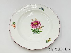 Тарелки с цветочной росписью. Германия, Meissen, 18 век. Фарфор, роспись.