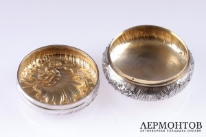 Конфетница с крышкой V.Boivin. Серебро 950. Франция