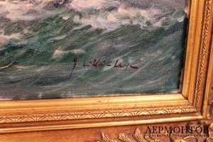 КАРТИНА. ПАРУСНИК. ГЕРХАРД ЛУКАС-ЛАРСЕН. ХОЛСТ, МАСЛО. ГЕРМАНИЯ