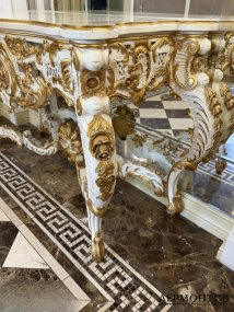 Консоль в стиле барокко с мраморной столешницей. Angelo Cappellini, Италия