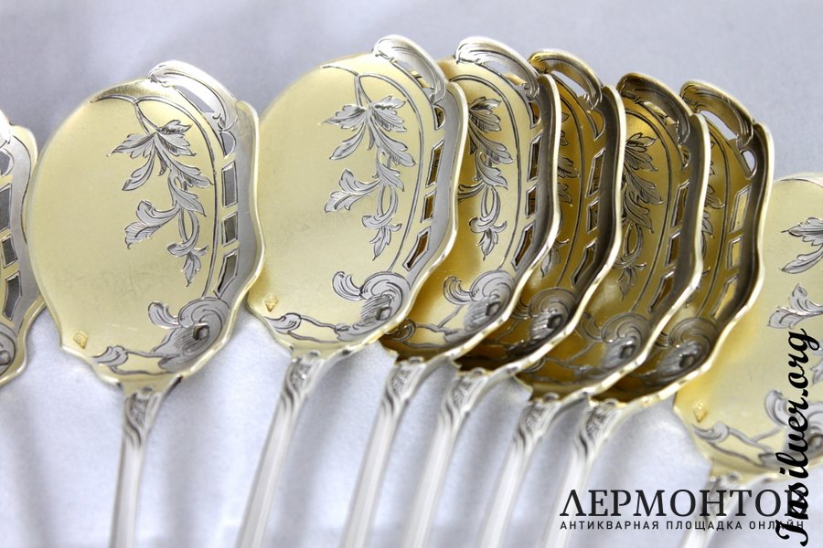 Набор для мороженого Boivin. Серебро 950. Франция 