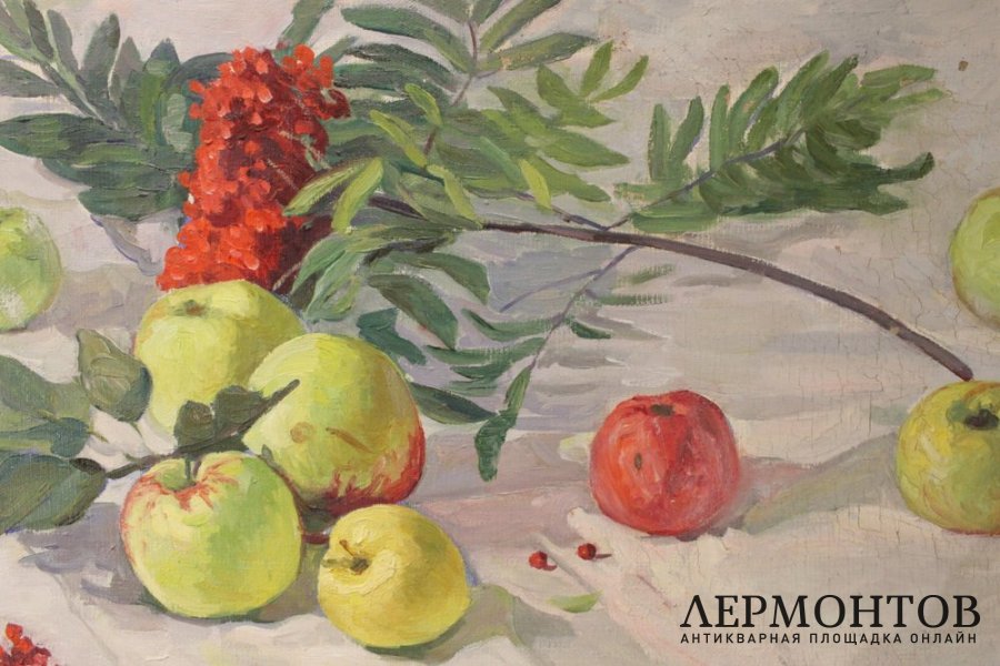 Картина Дунчев С. Натюрморт с яблоками. 1973 год.