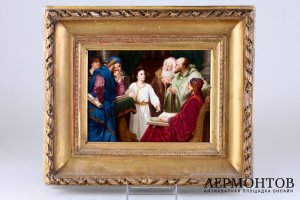 Пласт. Иисус в храме. Генрих Гоффман. Фарфор, живопись. Германия, KPM.