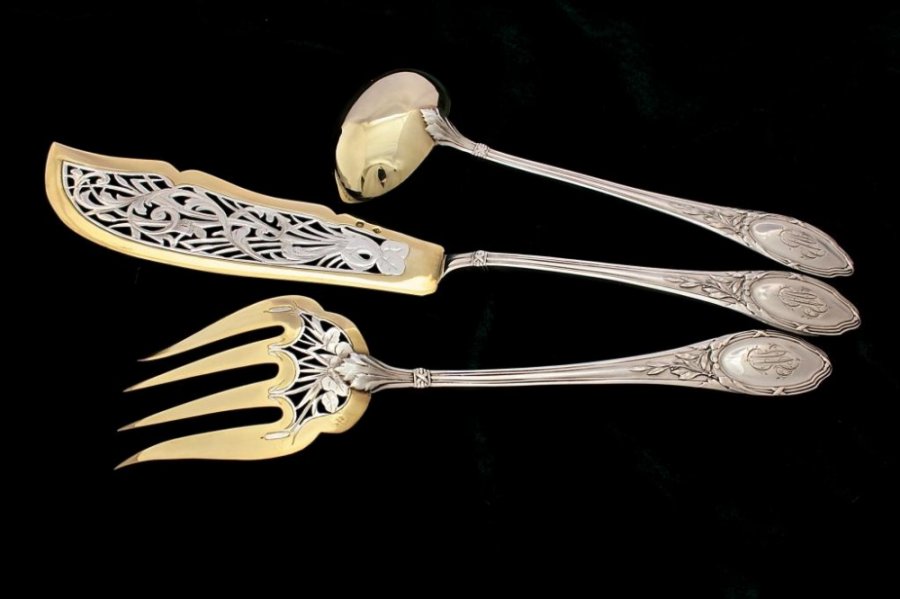 Сервировочный набор Fouquet-Lapar. Серебро 950. Франция