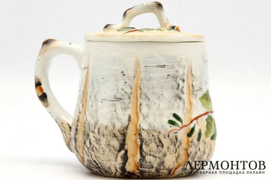 Кружка Березовый пень. СССР, Хайта, 1930-50е гг. Фарфор, роспись.