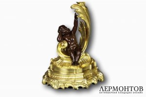Крупные старинные бронзовые канделябры в стиле ампир. Европа, XIX век.