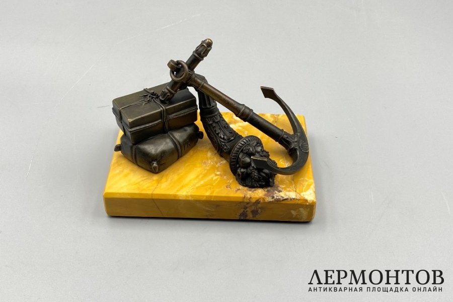 Скульптура Якорь и рог изобилия. Франция, 19 век. Бронза, мрамор.