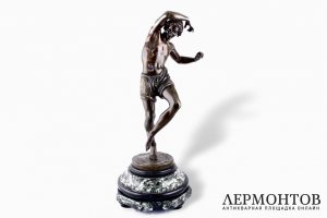 Скульптура Танцор. Бронза, патинирование, мрамор. Европа, XIX в.
