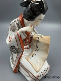 Статуэтка «Японка-каллиграф», № 19 из 50. Фарфор, роспись, Meissen, Германия
