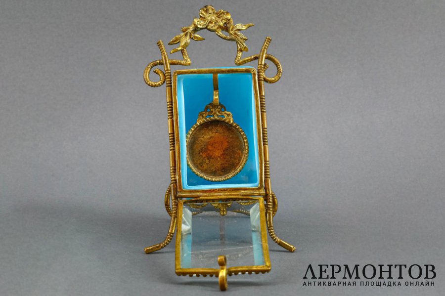 Подчасник, рамка для фото. Стекло, латунь. Европа, 1880-1900е гг.