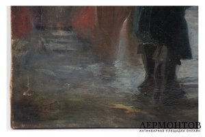 Картина. Петр I наказывает солдата. Нач. XX в. Неизвестный художник. Холст, масло.