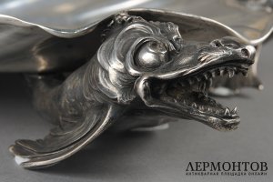 Блюдо для рыбы. Италия, Милан, фирма M.Mosini. Серебро 800 пробы.