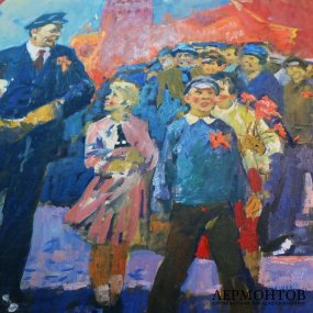 Картина Ленин на параде. 1972 год. СССР